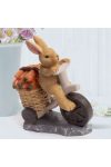 Húsvéti nyuszi bicikliző, répával 9 cm
