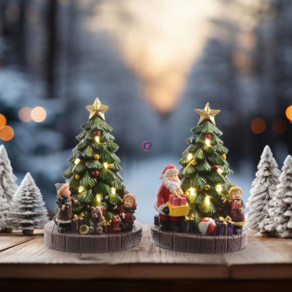 Luxury LED-es Karácsonyi jelenet "XMAS Eve" 2  féle 15,5 cm