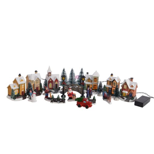Luxury Karácsonyi falu mega szett LED világtással 25 db-os szett