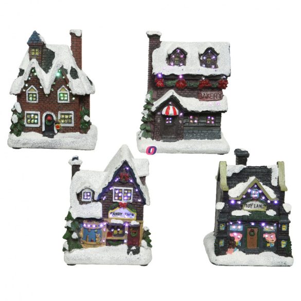 Luxury Karácsonyi mini Dioráma házak 4 féle  12 cm