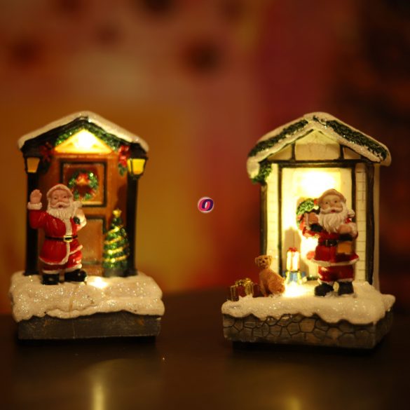 Luxury Karácsonyi Dioráma LED jelenettel "Door" 5 féle 13 cm