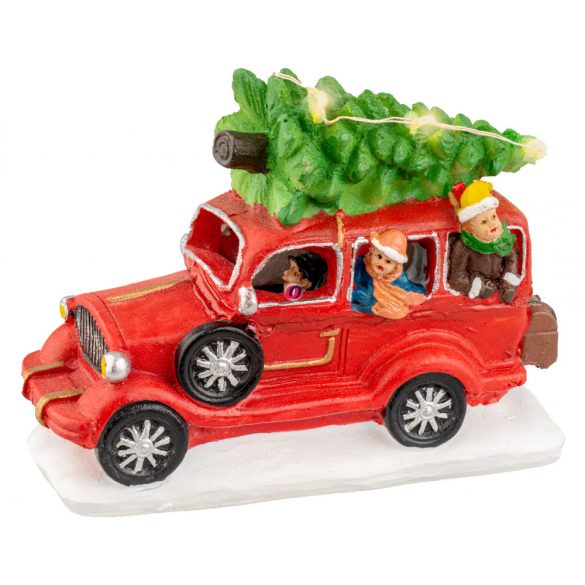 Luxury LED-es Karácsonyi falu autó figura szett "Winter Car" 12 cm