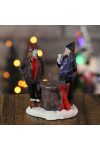 Karácsonyi falu makett figura forralt borozó pár