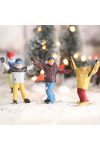 Karácsonyi falu makett figura sielő trió