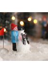 Karácsonyi falu makett figura gyerek hóemberrel