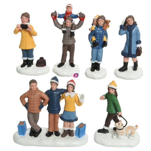 Xl Luxury 6 db-os Karácsonyi falu figura szett "Family Photo"