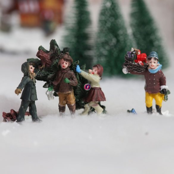 Luxury Karácsonyi falu figura szett  "Winter wonderland" 2 db-os