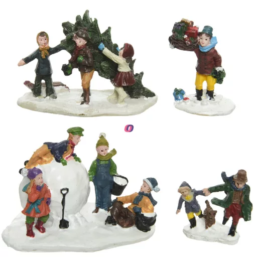 Luxury Karácsonyi falu figura szett  "Winter wonderland" 2 db-os