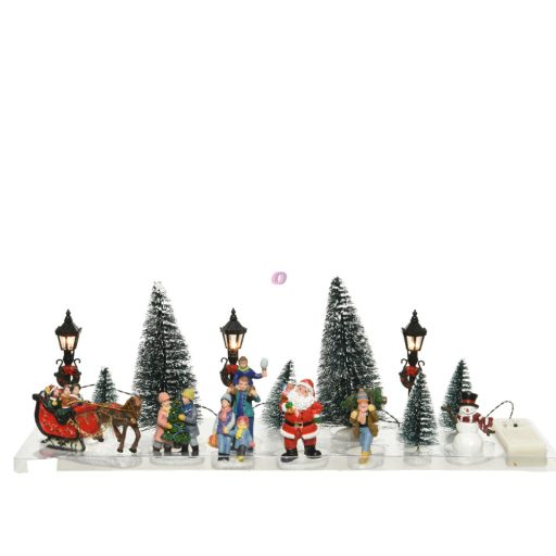 Luxury Karácsonyi falu mega szett LED világtással 16 db-os szett