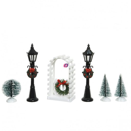 Luxury Karácsonyi falu utcai kellékek 6 db-os szett