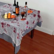 XL Halloweeni asztalterítő véres géz 152 x 215 cm