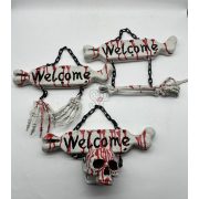   Halloween Welcome Akasztható Csontváz Dekoráció – 36 cm – 3 Féle Mintával