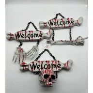   Halloween Welcome Akasztható Csontváz Dekoráció – 36 cm – 3 Féle Mintával