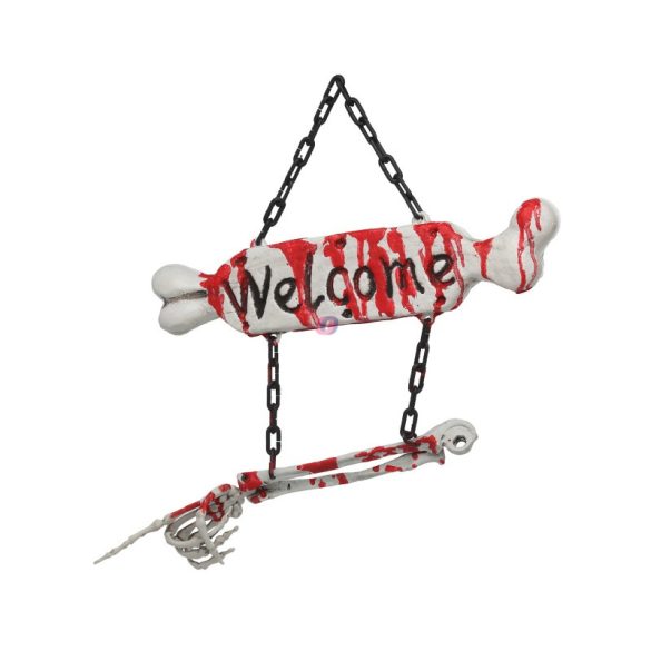 Halloween Welcome Akasztható Csontváz Dekoráció – 36 cm – 3 Féle Mintával