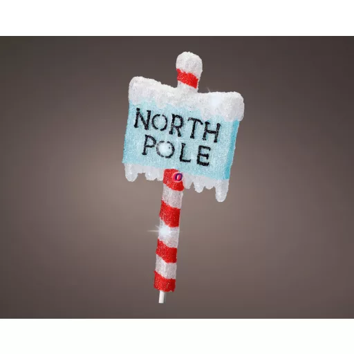 Luxury XL Kültéri leszúrható Tábla "North Pole" LED, 93 cm IP44 230V