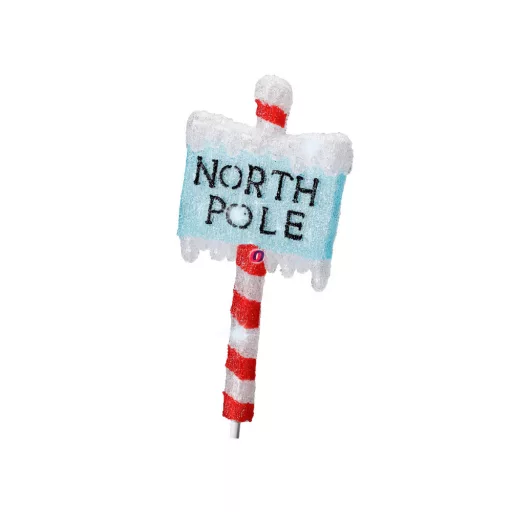Luxury XL Kültéri leszúrható Tábla "North Pole" LED, 93 cm IP44 230V