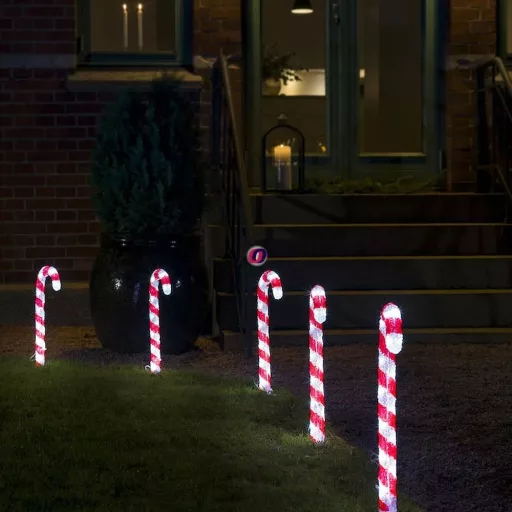 Luxury kültéri Candy Cane, akril cukorbot világítás 3db-os szett 61 cm IP44 230V