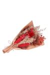 Őszi szárazvirág csokor 25 cm natúr-piros