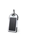 Strapabíró napelemes külső akkumulátor – 4.000 mAh, LED lámpával és karabinerrel fekete