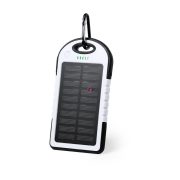   Strapabíró napelemes külső akkumulátor – 4.000 mAh, LED lámpával és karabinerrel fekete