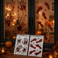   Halloween ablakmatrica kéz- és lábnyomok 44x 33 cm 2 féle