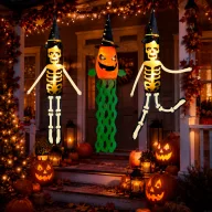   XL alloween Akasztható LED Dekor – Tök vagy Szellem Mintával