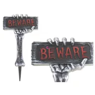   Halloween Kerti Zombi  Dekor – „Beware” Tábla  28 x 53 cm