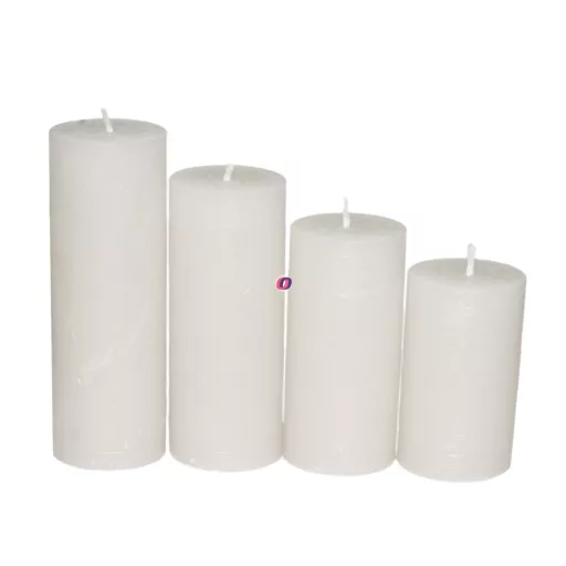 Prémium adventi koszorú gyertya fehér, rusztikus, lépcsős 4db/szett