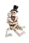 Halloweeni dekor figura csontvázak lógólábú 7,6 cm