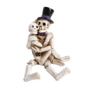 Halloweeni dekor figura csontvázak lógólábú 7,6 cm