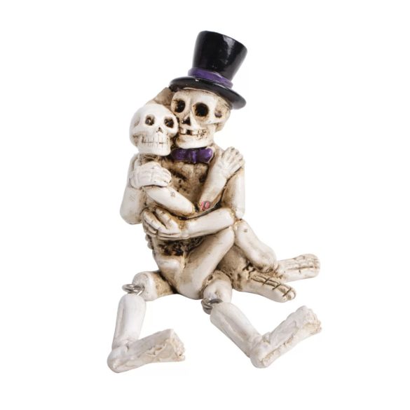 Halloweeni dekor figura csontvázak lógólábú 7,6 cm