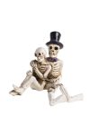 Halloweeni dekor figura csontvázak ülő lógólábú 7,2 cm