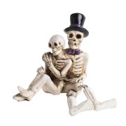   Halloweeni dekor figura csontvázak ülő lógólábú 7,2 cm