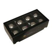   Luxury üveg karácsonyfa gömb 8 cm, ezüst fényes, 8 db-os szett