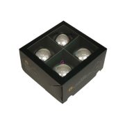   Luxury üveg karácsonyfa gömb 10 cm, ezüst fényes, 4 db-os szett