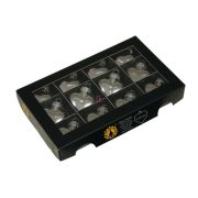   Karácsonyfadísz Szív üveg, 4 cm, ezüst fényes, 12 db-os szett