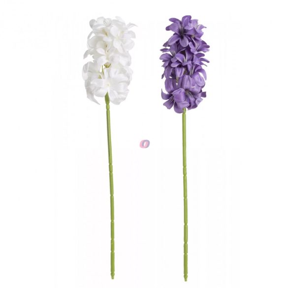 XL élethű jácint művirág  40cm fehér/lila