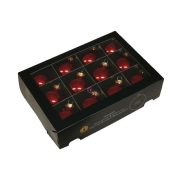   Luxury üveg karácsonyfa gömb 5,7 cm, piros fényes, 12 db-os szett