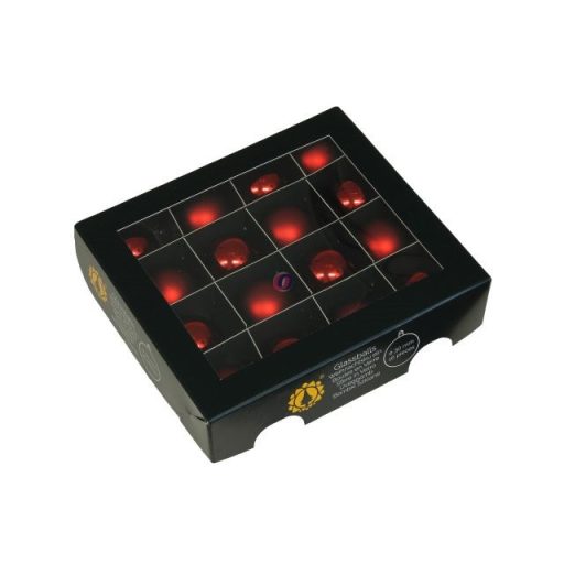 Luxury üveg karácsonyfa gömb 3 cm, piros combi, 16 db-os szett