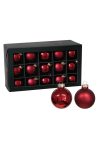 Luxury üveg karácsonyfa gömb 5,7 cm, piros combi, 30 db-os szett