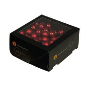   Karácsonyfa gömb betűzős, üveg, 3 cm, piros combi, 72 db-os szett