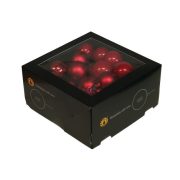   Betűzős gömb, üveg, 4 cm, christmas piros, 36 db-os szett