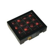   Luxury üveg karácsonyfa gömb 3 cm, sötét piros combi, 16 db-os szett