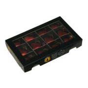  Karácsonyfadísz Szív üveg, 4 cm, sötét piros combi, 12 db-os szett