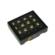   Luxury üveg karácsonyfa gömb 3 cm, arany fényes, 16 db-os szett