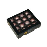   Luxury üveg karácsonyfa gömb 3 cm, púder pink, 16 db-os szett