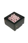 Betűzős gömb, üveg, 2,5 cm, púder pink, 144 db-os szett
