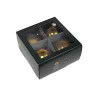 Karácsonyfagömb (üveg) – 4 darabos, arany, 10 cm