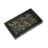   Karácsonyfadísz – Csillag (üveg) – 12 darabos, arany, 4 cm
