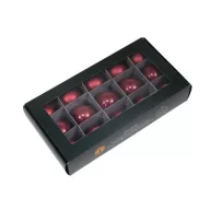 Karácsonyfagömb (üveg) – 15 darabos, rózsaszín, 4 cm